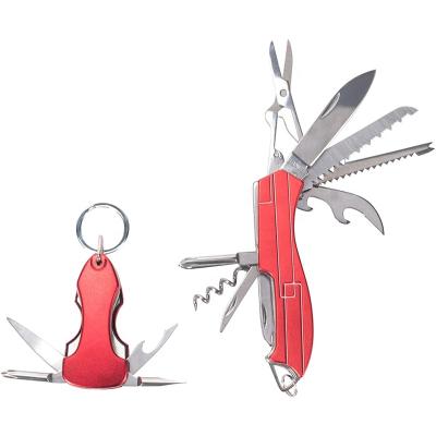 China Multifunctional 420Stainless Steel Aluminum Oxide Key Chain Knife Stainless Steel Bottle Opener Tool Knife Camping Tool Kit and for sale