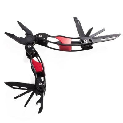 China Mini Camping Black Multi Functional Outdoor Aluminum Handle Combination Foldable Stainless Steel Pliers for sale