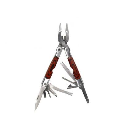 China Multi Functional Uses Multi Purpose Fishing Pliers Cutting Combination Hand Tool Nose Long Locking Wooden Handle Pliers Knife Set for sale