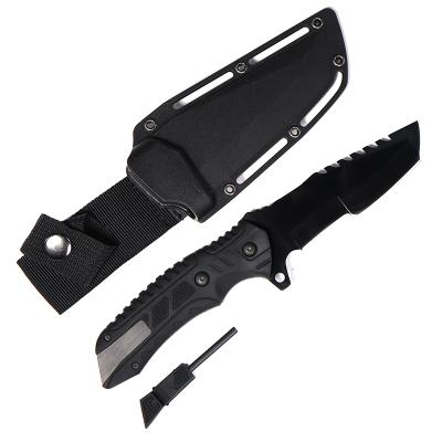 China Non-variable blade outdoor fixed knife for tactical practice outside camping survival needed with flint for sale