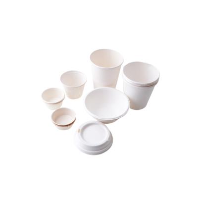 China Fast shipping degradable disposable bio food packaging paper plate food grade tableware 8OZ bidposable CUP for sale