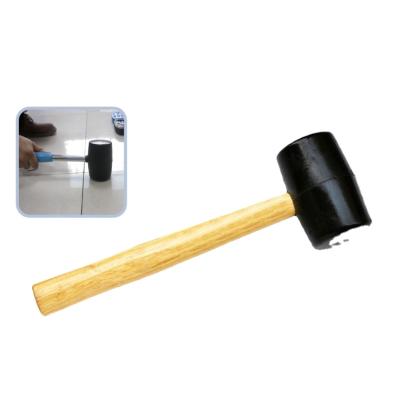 China Wholesale Black Mallet Rubber Hammer With Wood Handle Rubber Hammer for sale