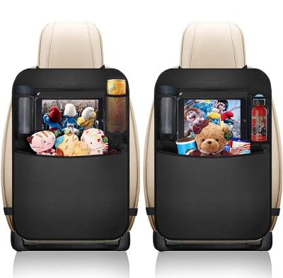 China 2 Pack Polyester Backseat Protector Easy Clean Organizer And Car Seat Covers Kick Mat for sale