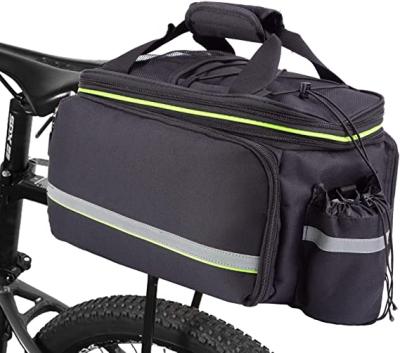 China Multi-Functional Rear Rack Pannier Bicycle Trunk Bag Bike Carrier 10-25L Expandable Recycling Rack With Rain Cover for sale