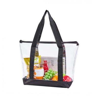 China Large Clear Space Tote Bag Clear Stadium Bag Fashion Multifunctional Shoulder Handbag PVC For Security Travel, Shopping for sale