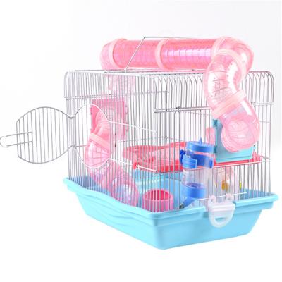 China Breathable Plastic Hamster Cage Metal Hamster Cage Plastic Cage for sale