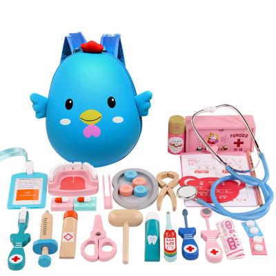 China New Children's Doctor's Toolkit Family Dental Simulation Eco-friendly Little Doctor Wooden Educational Toys for sale