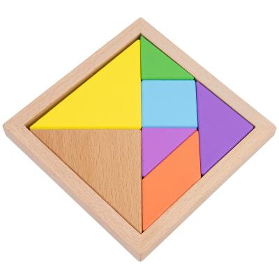 China Eco-friendly Material Customized Wood Tangram Puzzle Wooden Tangram Puzzle Tangram Toys For Kids for sale