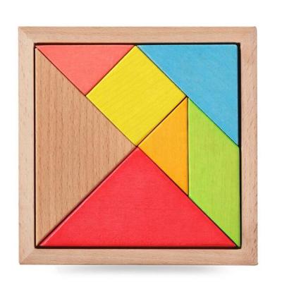 China DIY TOY Wholesale Kids Creative Mind Puzzles Tangram Wooden Pieces Educational Tangram Puzzle for sale