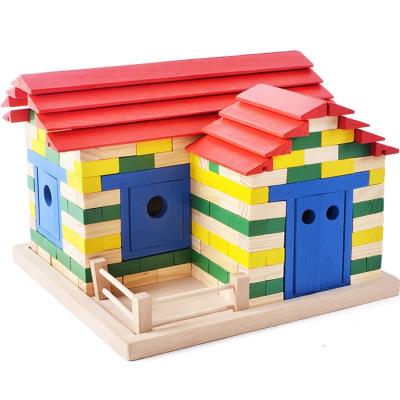 China Construction Toy Wooden Blocks Puzzle Intelligence toys diy building block wooden construction toy models set for sale