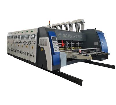 China Food dongheng 5 color RSC machine for corrugated carton box printing slot die cut machine for sale