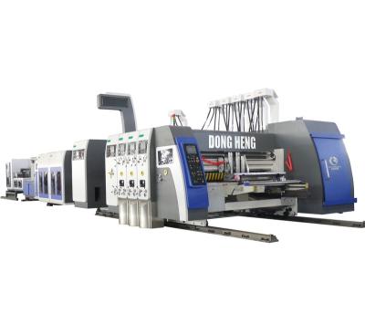 China Dongheng Food Corrugated Cardboard Production Line Printing Slotting Die-cutting Folding Glue Paper Packing Line for sale