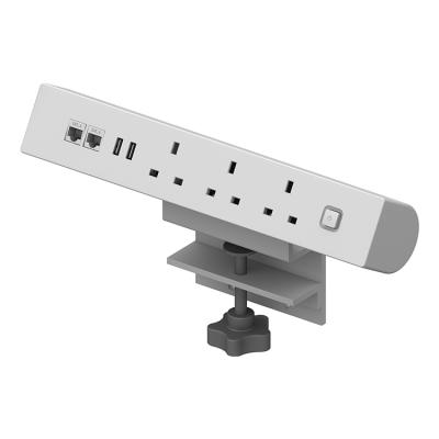 China Dry Location Indoor Clamp On Desk UK Type Electrical Outlet Desktop Extension Switches And Sockets With USB Port for sale