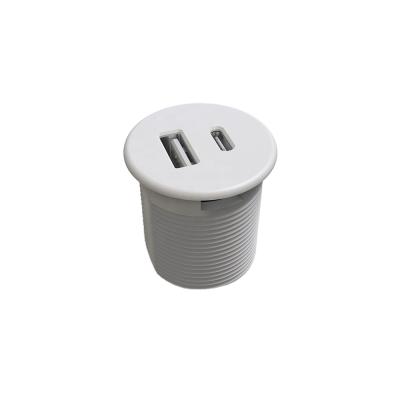 China UniversalÂ   Sofa Mount Round USB Charger Tabletop USB Chat Type Dual C USB Charger Hub Socket For Mobile Phone for sale