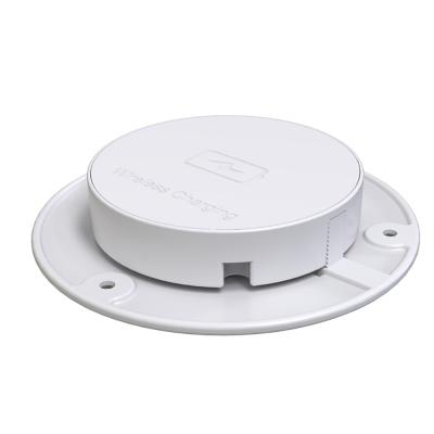 China Mobile Phone Desktop CE 10W Recessed Qi Wireless Charger Hidden Under Desktop Wireless Charger Without Adapter for sale