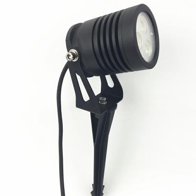 China Garden Black LED Garden Spotlight With DC24V 12V AC220V 9W 3*3W LED Spike for sale