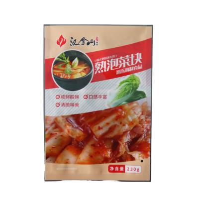 China Recyclable High Temperature Resistance Clear Cooking Food Kimchi Plastic Packaging Retort Pouch Bag With Logo for sale