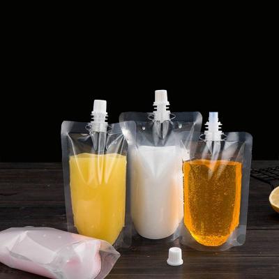 China Custom Printed Clear Food Barrier Reusable Spout Pouch Plastic Drinks Liquid Stand Up Pouch With Spout for sale