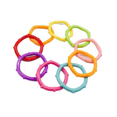 China Plastic Baby Crochet Toy Arts and Crafts Teething Ring For Baby Toy Non Toxic Colorful Round Circle Soft Safety for sale