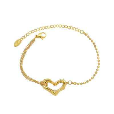 China Vintage New Arrival Exaggerated Gold Filled Alloy Thick Chain Bracelet Fashion Punk Charm Shaped Adjustable Bangle Bracelets For Women for sale