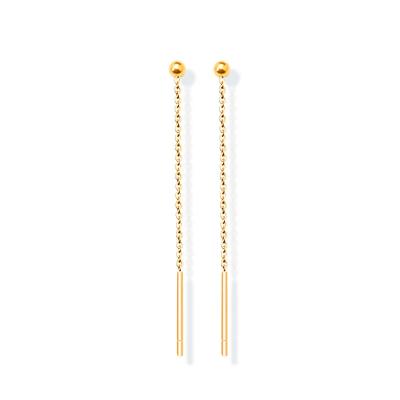 China Vintage 2021 18K Gold Chain Hanging 925 Silver Needle Earrings for sale