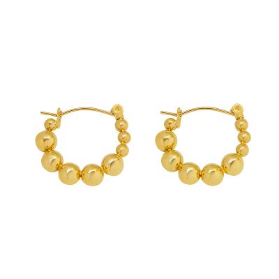 China 2021 Hot Selling Vintage Stainless Steel Double Ball Earrings Indian for sale