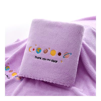 China Coral QUICK DRY Velvet Polyester Soft Absorbent Bath Towel For Kids for sale