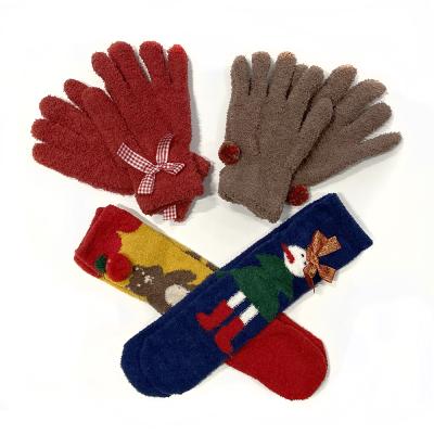 China Christmas Fashion Xmas Buffs Gloves Set Man Woman Free Size Jack Frost for sale