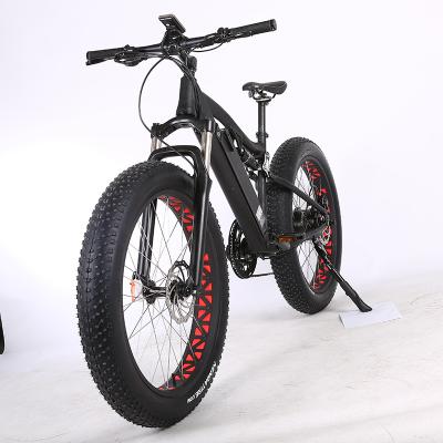 China Top E Bikes 48V 1000W Fat Tire Mountain Bike With Single Full Suspension Men's Electric Bicycle With CE Certificate EMB02 for sale