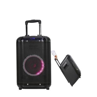 China Phone Function DJ PA System Trolley Led Speaker Professional 8 Inch Big Tooth DJ Speaker Wireless Blue Music Sound Outdoor Battery Speaker for sale