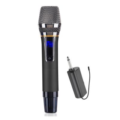 China With LCD Screen and Blue Light Weight Wireless Rechargeable Dynamic Echo System 5V UHF Microphone Microphone Commercial Microphone Professional Karaoke for sale