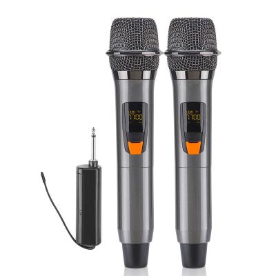 China With lcd screen and blue lightweight wireless karaoke sound microphone good for music hi fi system audio system plastic microphone ktv for sale