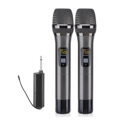 China With LCD screen and blue light Chinese manufacturer new designed professional microphone KTV sing2 UHF microphone radio for sale