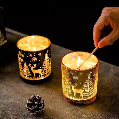 China Vegetable oil Christmas gift atmosphere arrangement scented candles LED home fragrance light candles girlfriends birthday gift for sale