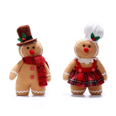 China Polyester cloth New Christmas decoration gingerbread doll doll European and American toy decoration wool dwarf doll for sale