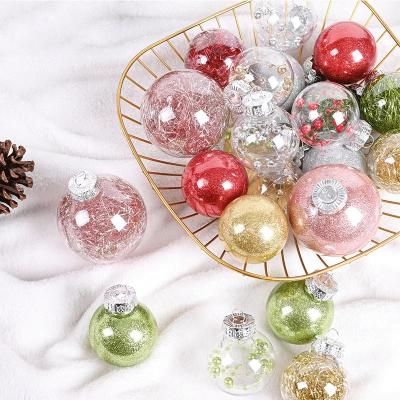 China Plastic 6cm transparent Christmas ball pet ball Christmas decoration 8cm gold red Christmas tree decoration pendant for sale