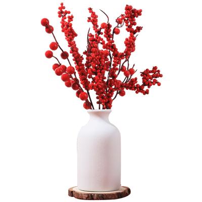 China Foam paste Christmas red fruit simulation red berry cuttings new Christmas tree garland rattan accessories diy Christmas decorations for sale