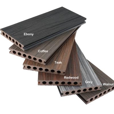 China Outdoor Wpc Decking Teak Wood Flooring Waterproof Anti-slip Wear Resistant Grain 3D Plastic Composite Wood Deck Outdoor Garden Flooring Embossed wpc Decking for sale