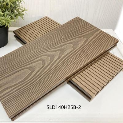 China Deep Grain 3D Plastic Composite Hollow Solid Deck WPC Wood Flooring Modern Co-Extrusion Pattern Traditional Embossed Exterior Decking for sale