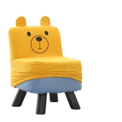 China Portable Baby Sofa Durable Single Upholstered Kids Mini Chair With Wooden Frame and Canvas Fabric for sale