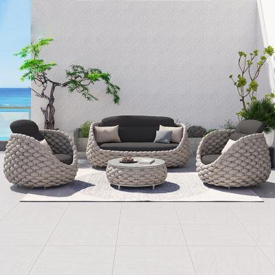 China Garden Leisure Sofa Set Furniture Balcony Modern Nordic Outdoor Courtyard Woven Sofa Set for sale