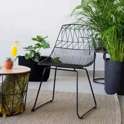 China New Design Living Room Metal Wire Chair Wholesale Modern High Quality Iron Wire Outdoor Chair for sale