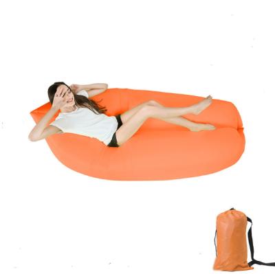 China Quick Folding Air Lazy Sofa Pancake Style Inflatable Sofa Bag Camping Inflatable Lazy Bag With Pillow Headrest for sale