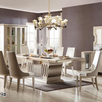 China Modern Extension Modern Dining Room Furniture High Gloss MDF Dining Table Set for sale