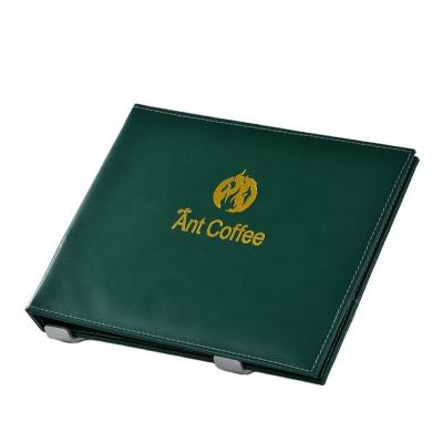 China Fashion High Quality Restaurant PU Menu Book Cover Contracted Leather Folder for sale