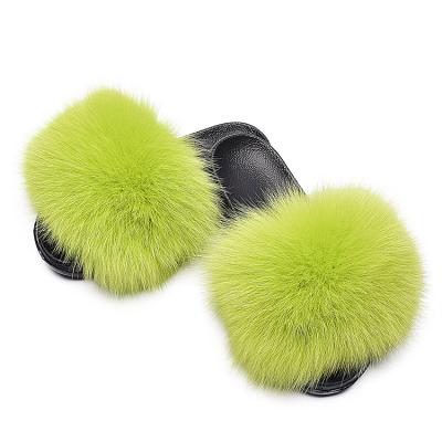 China CUSHIONING 2021 Fashionable Hairy Slides Slipper Summer Multi Color Women's Sandals Casual Shoes for sale