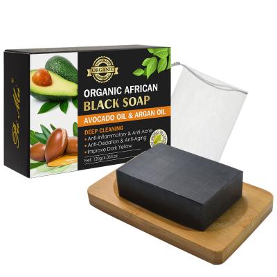 China OEM/ODM Private Label Whitening Soap Wholesale Bath Soap African Black Base Organic Handmade Cleansing Soap For Skin Whitening for sale