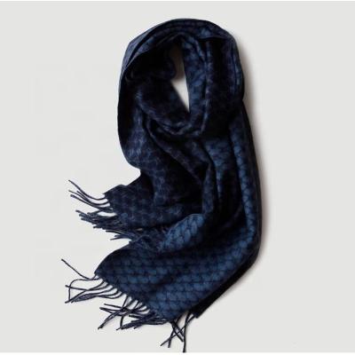 China Wool+Cashmere 50% Cashmere + 50% Wool Mens Scarves Navy Blue Winter Scarves Black Scarf for sale