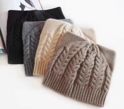 China breathable & Fashion Hat 100% Knitted Cashmere Winter Waterproof Hats With Cat Ear Female Hats for sale