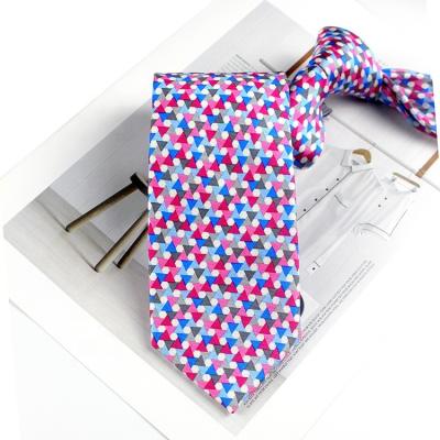 China high quality 100% pure silk geometric printing ties pattern neck ties for men for sale